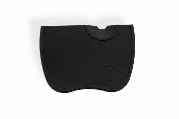 Czarna mata tampingowa kątowa Crema Pro 205×150 mm — widok z góry