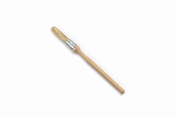 Pędzel Nuova Ricambi do czyszczenia młynka 200 mm z drewnianą rączką i okrągłą główką z naturalnego włosia